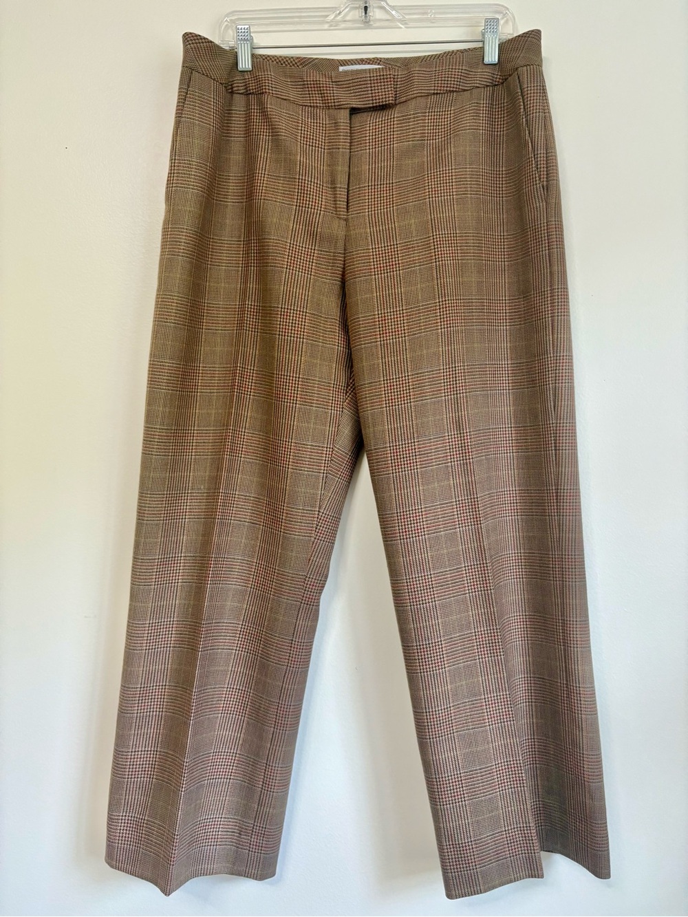 Vintage Pendleton Brown Plaid Wool Trousers Dress Pants Sz 14